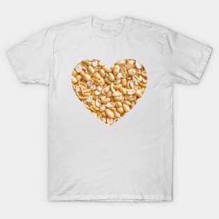 Salted Peanuts Snack Food Heart Photograph T-Shirt